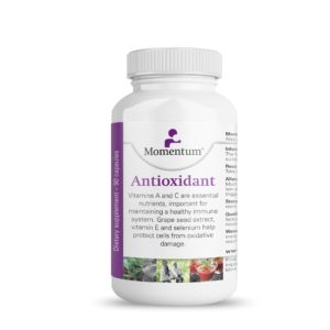 Momentum antioxidant contains of R-alpha-lipoic acid, Grape seed extract, Vit A, Biotin, Vit C, Vit E, Selemium and Molybdenum