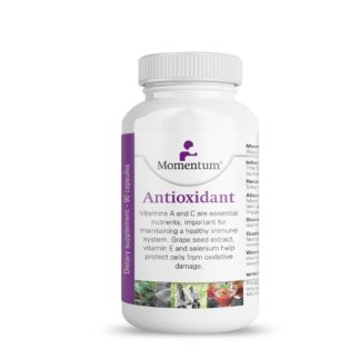 Momentum antioxidant contains of R-alpha-lipoic acid, Grape seed extract, Vit A, Biotin, Vit C, Vit E, Selemium and Molybdenum